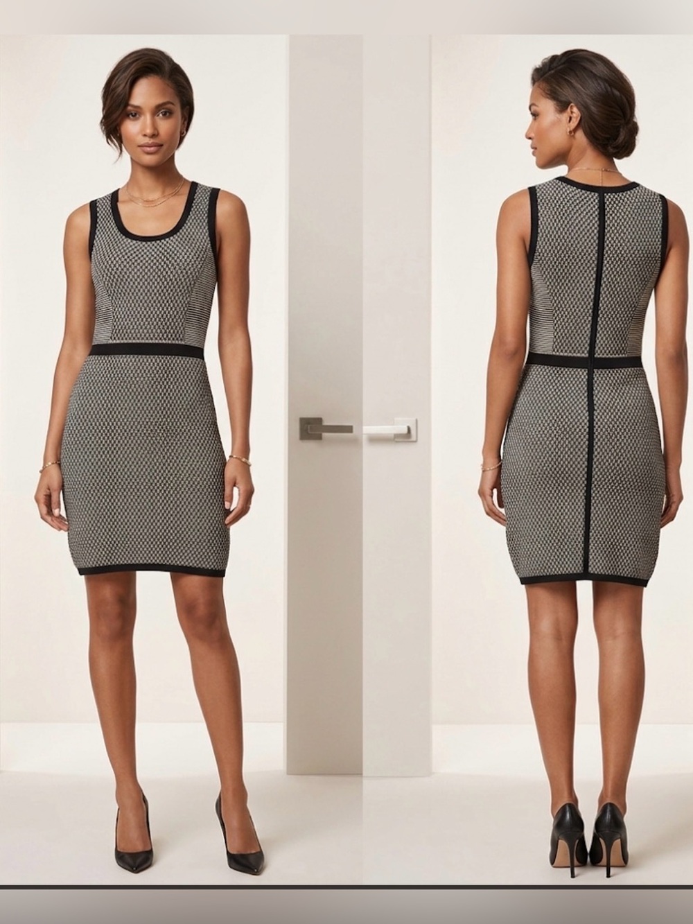 𝅺NWT DKNY Black and White Knit Dress